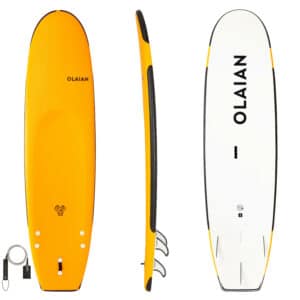 Surfboard 100 Schaumstoff verstärkt 7'5" 80 L mit Leash