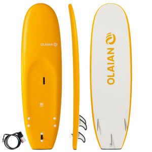 Surfboard Schaumstoff 100 6'8" inkl. Leash und 3 Finnen.