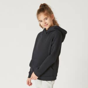 Sweatshirt Kapuze Baumwolle Kinder schwarz