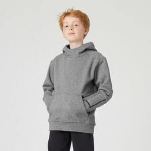 Sweatshirt Kapuze Baumwolle dick 580 Kinder grau meliert