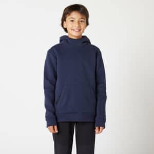 Sweatshirt Kapuze Baumwolle dick 900 Kinder marineblau