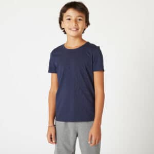 T-Shirt 100 Basic Baumwolle Kinder marienblau
