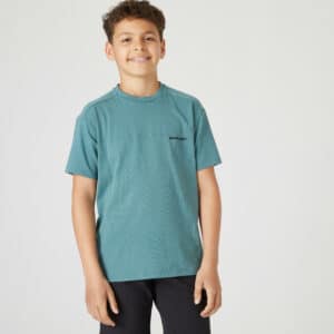T-Shirt 500 atmungsaktive Baumwolle Kinder khaki