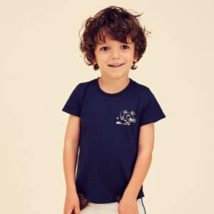 T-Shirt Basic Baumwolle Kinder marineblau