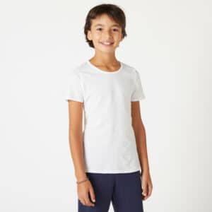 T-Shirt Basic Baumwolle Kinder weiss