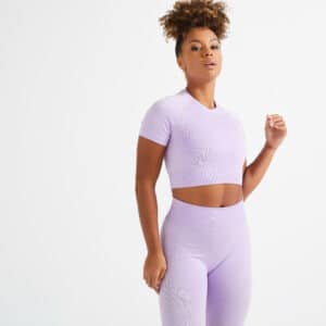 T-Shirt Crop Top Seamless kurzarm Fitness nahtlos