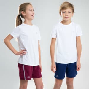 T-Shirt Leichtathletik AT100 atmungsaktiv Kinder weiss