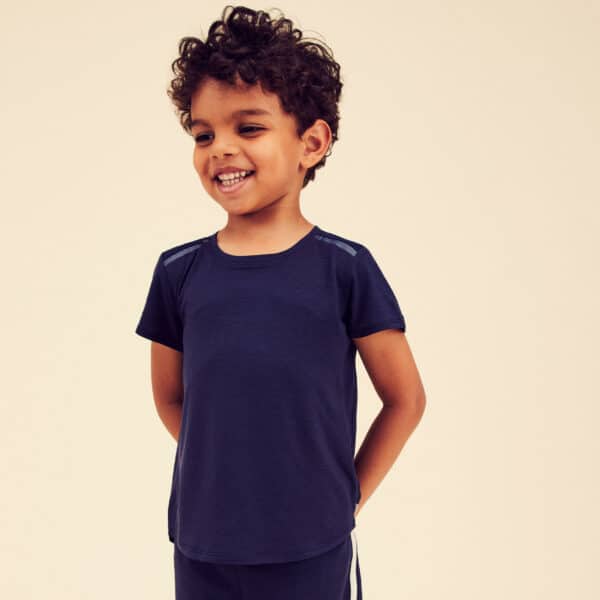 T-Shirt leicht atmungsaktiv 500 Kinder marineblau