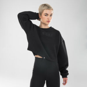 Tanz-Sweatshirt Urban Dance Crop Top Damen schwarz