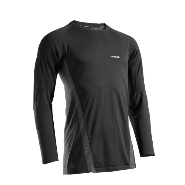 Tennis Langarmshirt Herren TTS Thermic schwarz