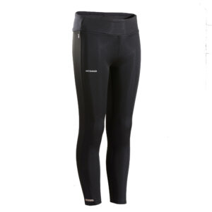 Tennis Leggings Mädchen LEG500 schwarz