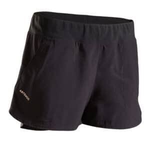 Tennis-Shorts Damen Dry 500 schwarz