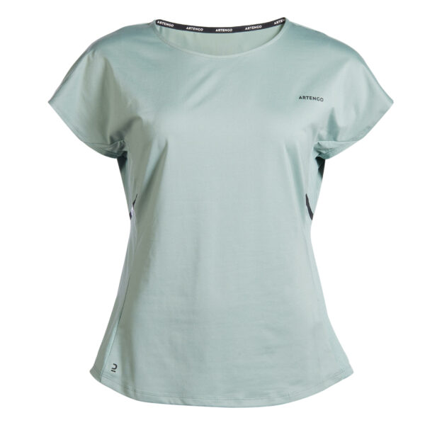 Tennis T-Shirt Damen Dry 500 hellkhaki