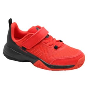 Tennisschuhe Kinder TS500 Fast KD Scratch Lava Turnschuhe mit Klettverschluss