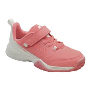 Tennisschuhe Kinder TS500 Fast KD Scratch Pinkfire Turnschuhe Klettverschluss