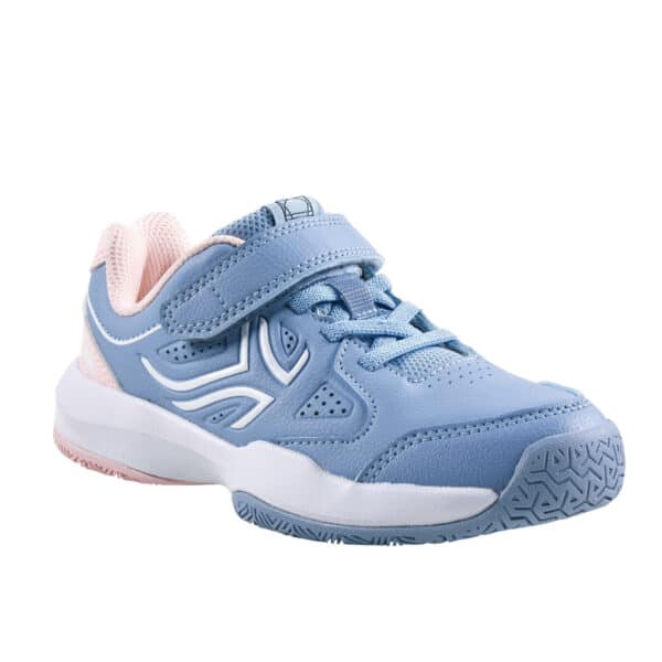 Tennisschuhe Kinder TS530 Turnschuhe mit Klettverschluss grau/rosa