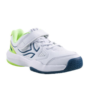 Tennisschuhe TS530 Turnschuhe mit Klettverschluss Kinder weiss/gelb