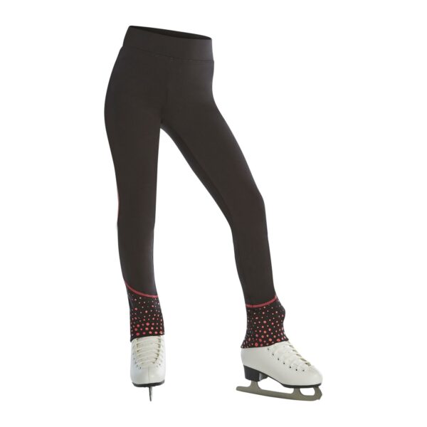 Trainings-Leggings Eiskunstlauf Kinder schwarz/pink