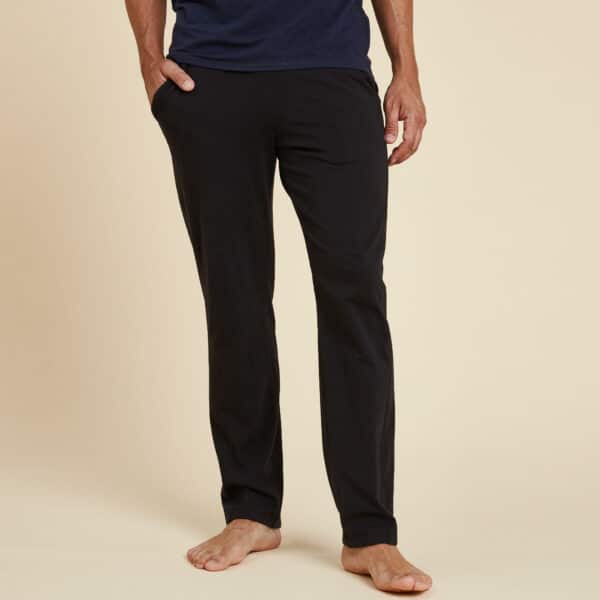 Trainingshose sanftes Yoga Herren Ecodesign schwarz