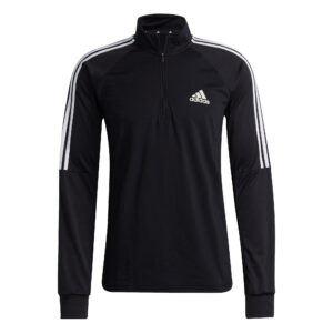 Trainingsjacke Fussball Adidas Sereno 1/4-Zip 3 Streifen schwarz