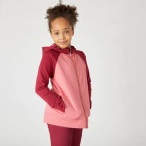 Trainingsjacke warm Synthetik atmungsaktiv S500 Kinder rosa/bordeaux