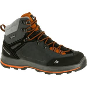 Trekkingschuhe Ontrail 100 hoch Leder wasserdicht abriebfeste Sohle Herren