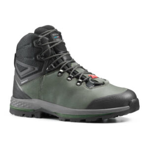 Trekkingschuhe Ontrail MT100 hoch breit Leder wasserdicht abriebf. Sohle Herren