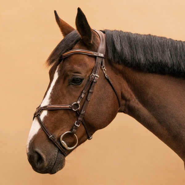 Trense 580 mexikanisches Reithalfter Ziernähte Pony/Pferd braun