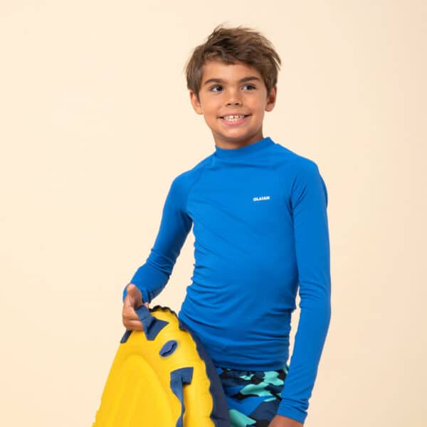 UV-Shirt langarm Kinder UV-Schutz 50+ blau