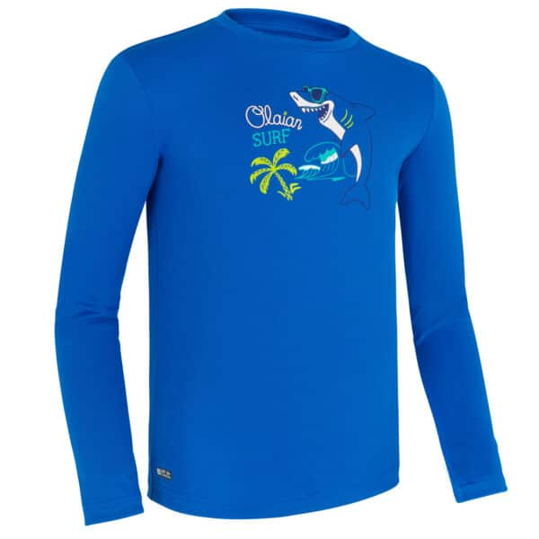 UV-Shirt langarm Kinder UV-Schutz 50+ blau/bedruckt