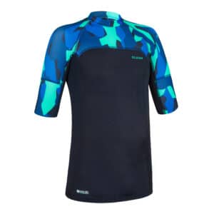 UV-Top kurzarm Tarnmuster Jungen schwarz/blau