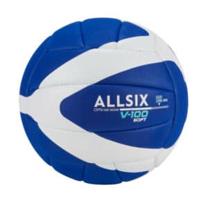 Volleyball V100 Soft 260–280 g ab 15 Jahren blau/weiss