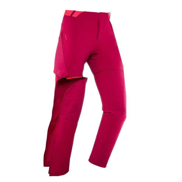 Wanderhose Zip-Off-Hose Bergwandern MH500 Kinder Gr. 122–170 rot