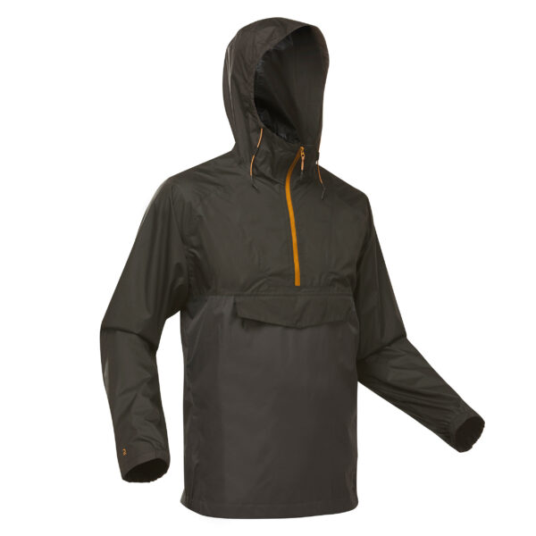 Wanderjacke Naturwandern NH150 wasserdicht Herren schwarzgrau