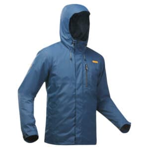 Wanderjacke Naturwandern NH500 wasserdicht Herren jeansblau