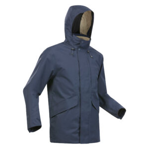 Wanderjacke Naturwandern NH550 wasserdicht Herren marineblau