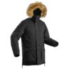 Wanderjacke Parka Winterwandern SH500 U-Warm wasserdicht -20°C Herren schwarz