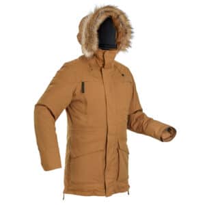 Wanderjacke Parka Winterwandern SH500 Ultra-Warm wasserdicht -20 °C Herren braun