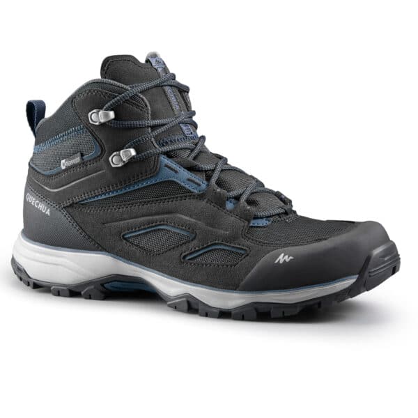 Wanderschuhe Bergwandern MH100 halbhoch Wasserdicht Herren schwarz