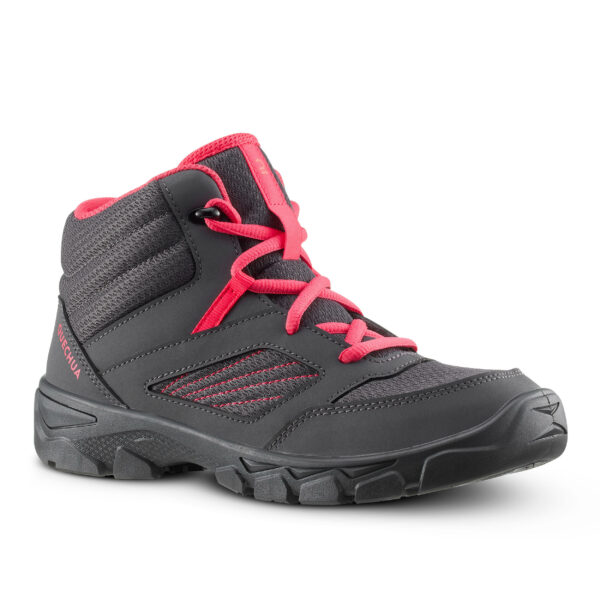 Wanderschuhe MH100 halbhoch mit Schnürung Kinder Gr. 35–38 dunkelgrau