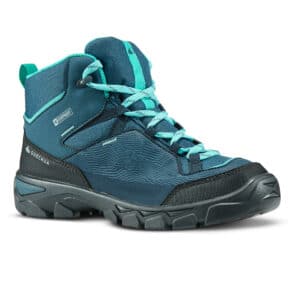 Wanderschuhe MH120 halbhoch wasserdicht Kinder Gr. 35–38 türkis