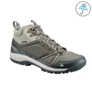 Wanderschuhe Naturwandern NH150 halbhoch wasserdicht Damen khaki