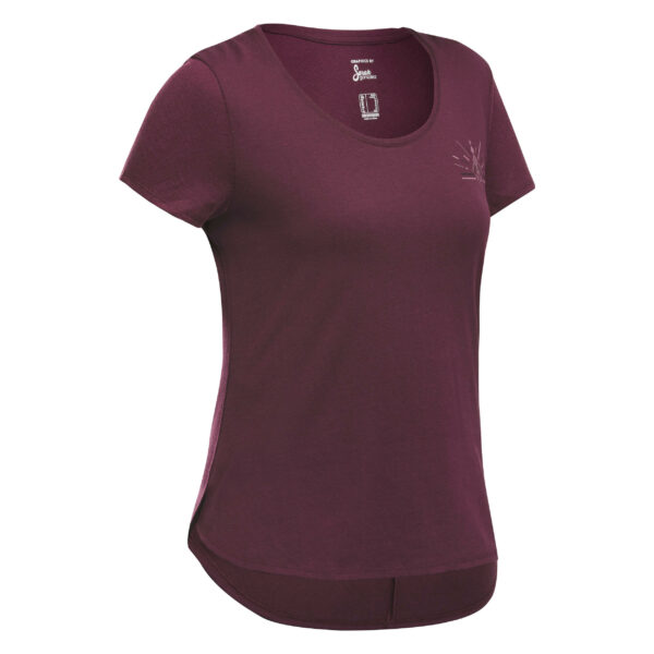 Wandershirt Naturwandern NH500 kurzarm Damen bordeaux