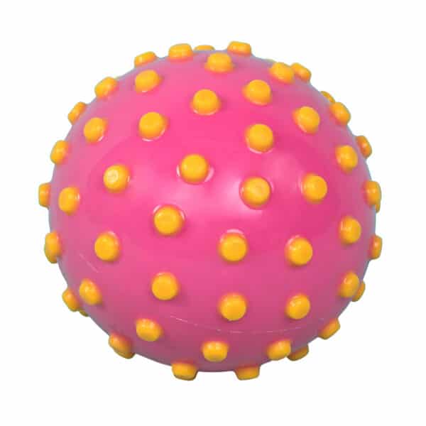 Wasserball klein rosa mit gelben Noppen