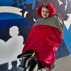 Wasserdichter Regenschutz für Fahrrad Kindersitz rot