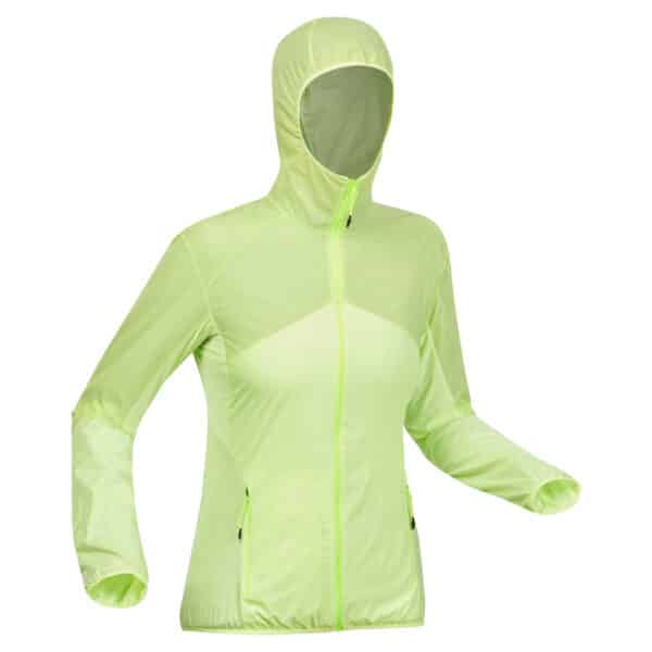 Windjacke Speed Hiking FH500 Helium ultraleicht Damen gelb