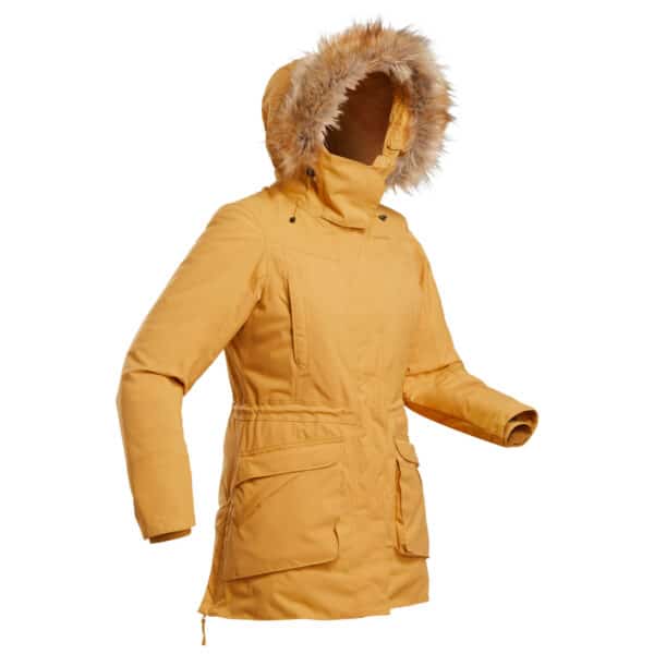 Winterjacke Parka Winterwandern SH500 Ultra-Warm wasserdicht Damen ocker