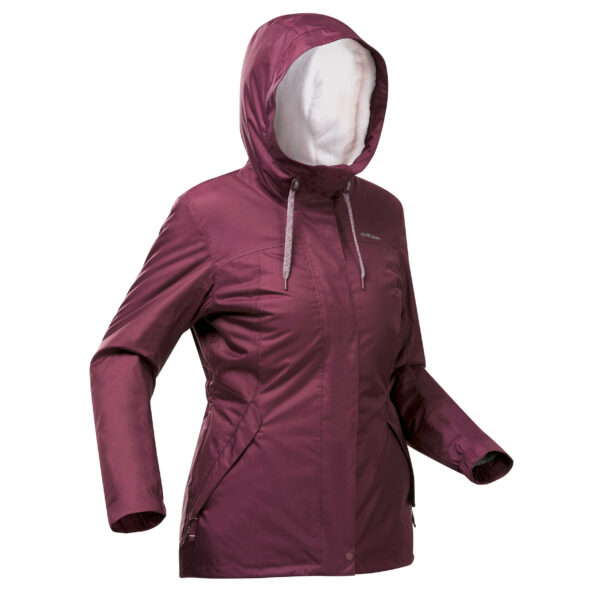 Winterjacke Winterwandern SH100 X-Warm -10 °C wasserdicht Damen bordeaux 2.Wahl