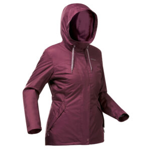 Winterjacke Winterwandern SH100 X-Warm -10 °C wasserdicht Damen bordeaux