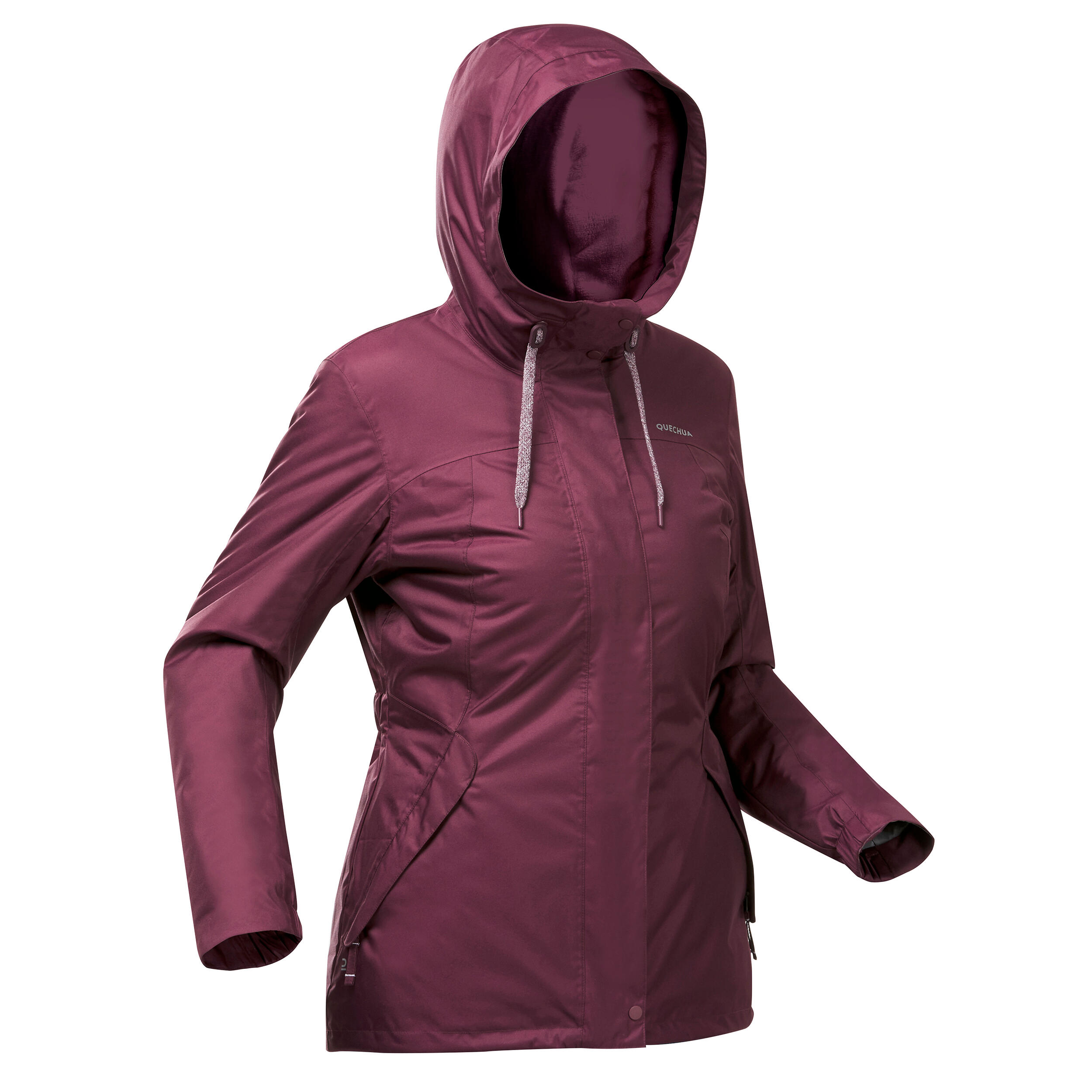 Winterjacke Winterwandern SH100 X-Warm -10 °C wasserdicht Damen bordeaux